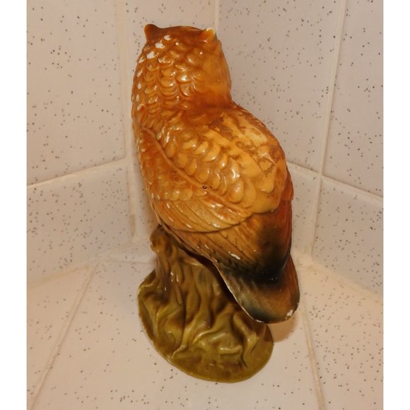 Vintage Ceramic Great Horned Owl Figurine 1960s collectible kitsch retro - Picture 5 of 12